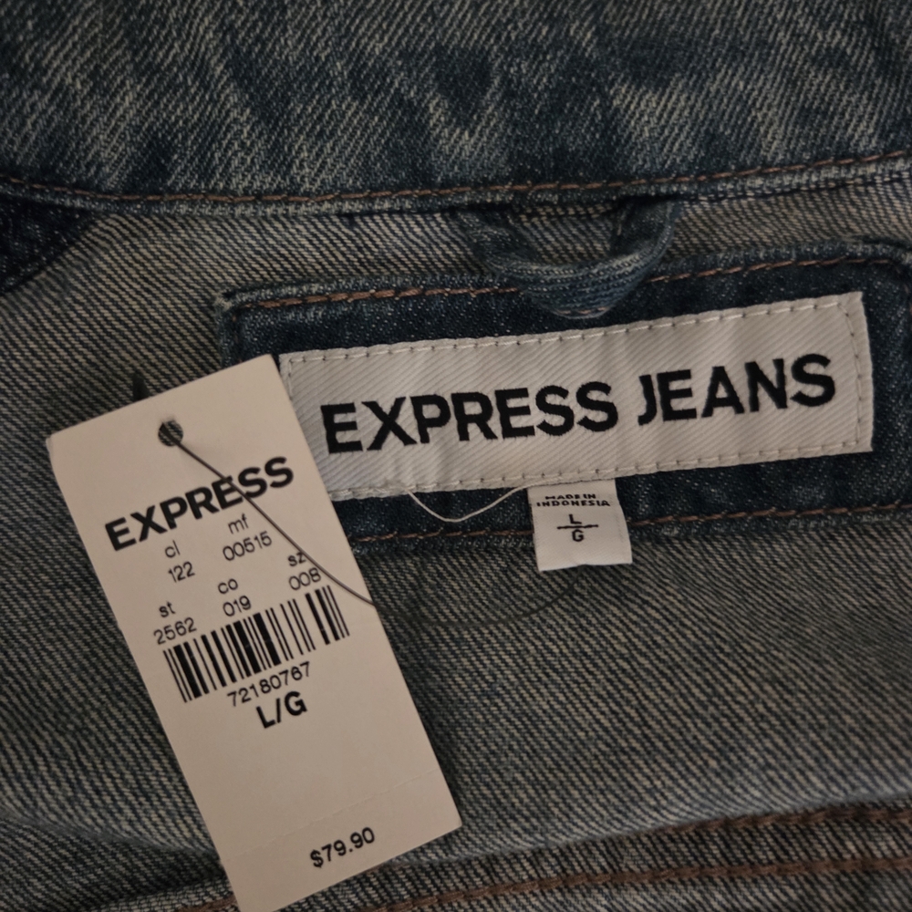 Express Jean Denim Jacket - Classic Blue NEW WITH TAG - Picture 3 of 3